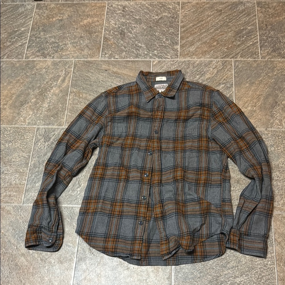 J. Crew Blue and Brown Plaid Casual Shirt